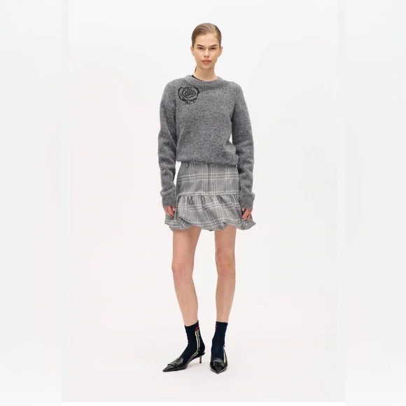 Baum und Pferdgarten Chanya Sweater Grey Alpaca Merino Beaded Women’s size L